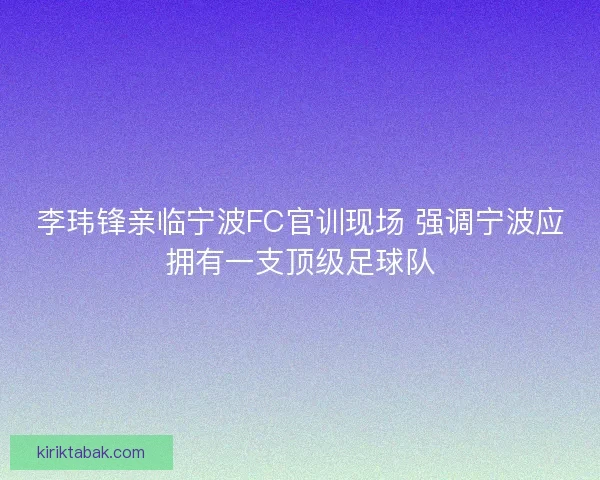 李玮锋亲临宁波FC官训现场 强调宁波应拥有一支顶级足球队