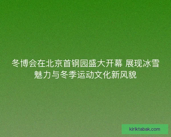 冬博会在北京首钢园盛大开幕 展现冰雪魅力与冬季运动文化新风貌 冬博会在北京首钢园盛大开幕 展现冰雪魅力与冬季运动文化新风貌