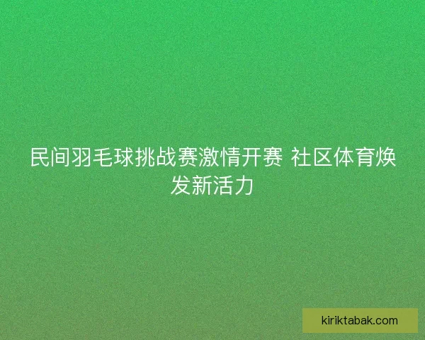 民间羽毛球挑战赛激情开赛 社区体育焕发新活力 民间羽毛球挑战赛激情开赛 社区体育焕发新活力